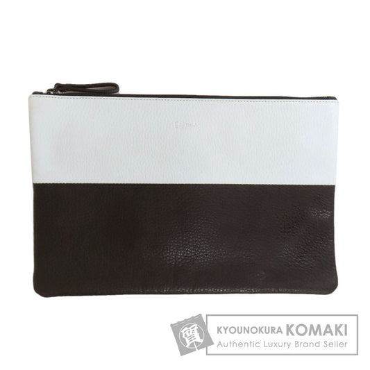 Calvin Klein logo Clutch bag Leather Ladies [Used]