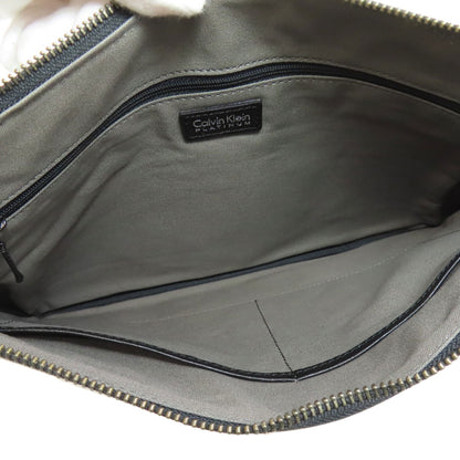 Calvin Klein logo Clutch bag Leather Ladies [Used]