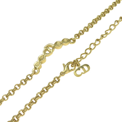 CHRISTIAN DIOR CD logo rhinestone Necklace Metal Ladies [Used]