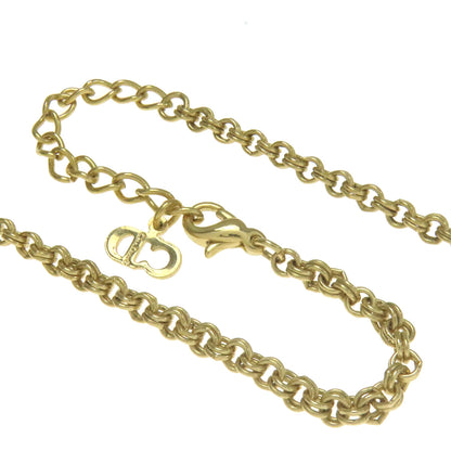 CHRISTIAN DIOR CD logo rhinestone Necklace Metal Ladies [Used]
