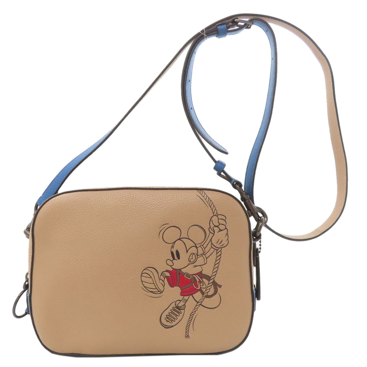 COACH 3905 Mickey Mouse Collaboration with Rope Climb Shoulder Bag Leather Ladies [Used]