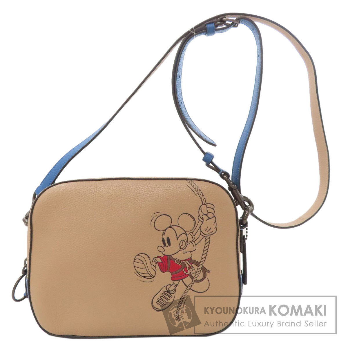 COACH 3905 Mickey Mouse Collaboration with Rope Climb Shoulder Bag Leather Ladies [Used]
