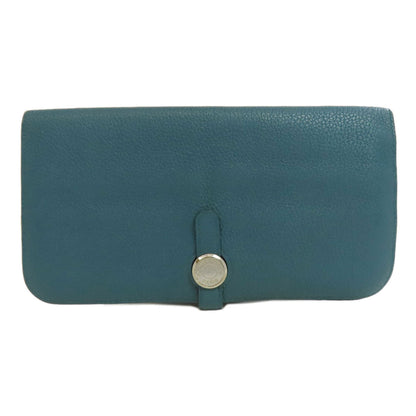 HERMES Dogon Long SilverHardware Long wallet (with coin pocket) Taurillon Clemence Ladies [Used]