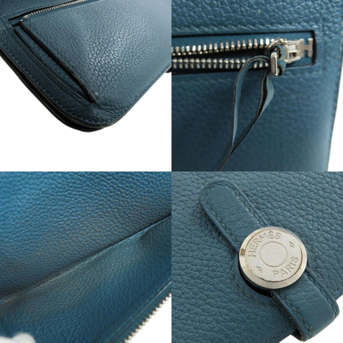 HERMES Dogon Long SilverHardware Long wallet (with coin pocket) Taurillon Clemence Ladies [Used]