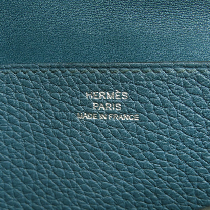 HERMES Dogon Long SilverHardware Long wallet (with coin pocket) Taurillon Clemence Ladies [Used]