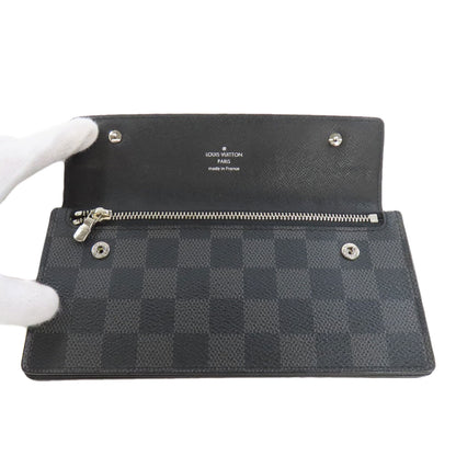 LOUIS VUITTON N60023 Acordion Long wallet (with coin pocket) Damier canvas mens [Used]
