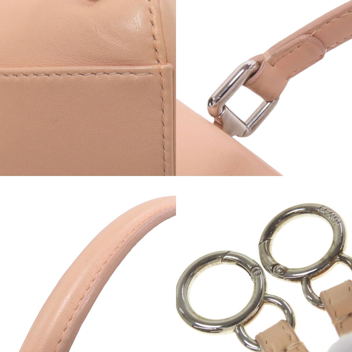 FENDI Peekaboo Mini Flower 2WAY Handbag Calf Ladies [Used]