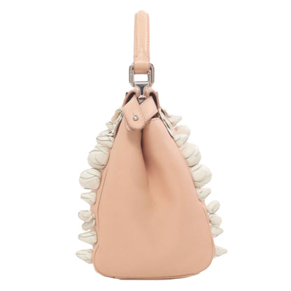 FENDI Peekaboo Mini Flower 2WAY Handbag Calf Ladies [Used]