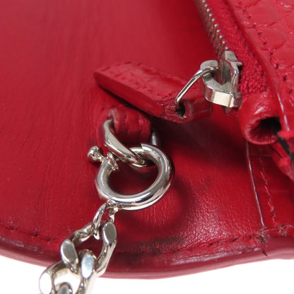 YVES SAINT LAURENT Chain Wallet Embossed Long wallet (with coin pocket) Leather Ladies [Used]