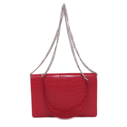 YVES SAINT LAURENT Chain Wallet Embossed Long wallet (with coin pocket) Leather Ladies [Used]