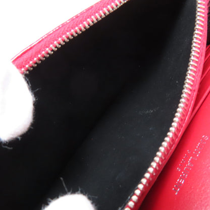 YVES SAINT LAURENT Chain Wallet Embossed Long wallet (with coin pocket) Leather Ladies [Used]