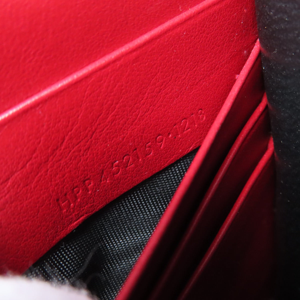 YVES SAINT LAURENT Chain Wallet Embossed Long wallet (with coin pocket) Leather Ladies [Used]