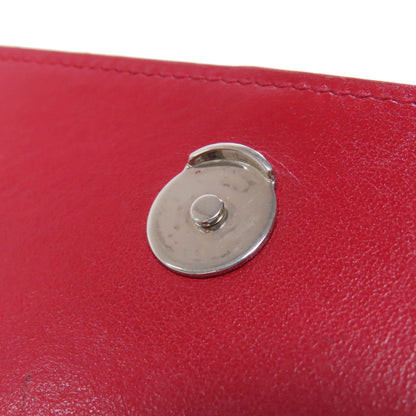 YVES SAINT LAURENT Chain Wallet Embossed Long wallet (with coin pocket) Leather Ladies [Used]