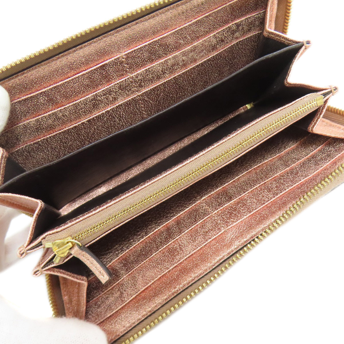 GUCCI 456117 Double G Long wallet (with coin pocket) Leather Ladies [Used]