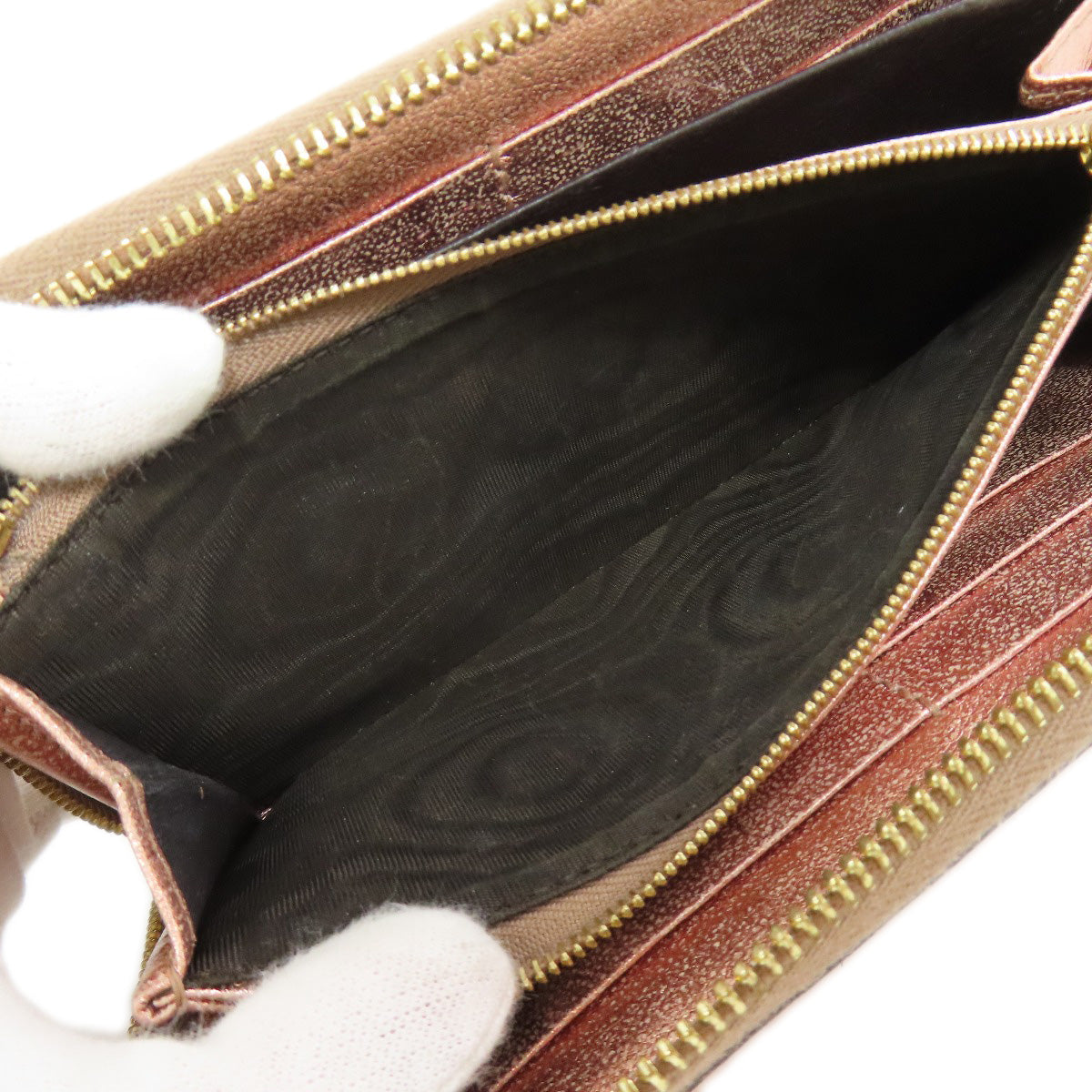 GUCCI 456117 Double G Long wallet (with coin pocket) Leather Ladies [Used]