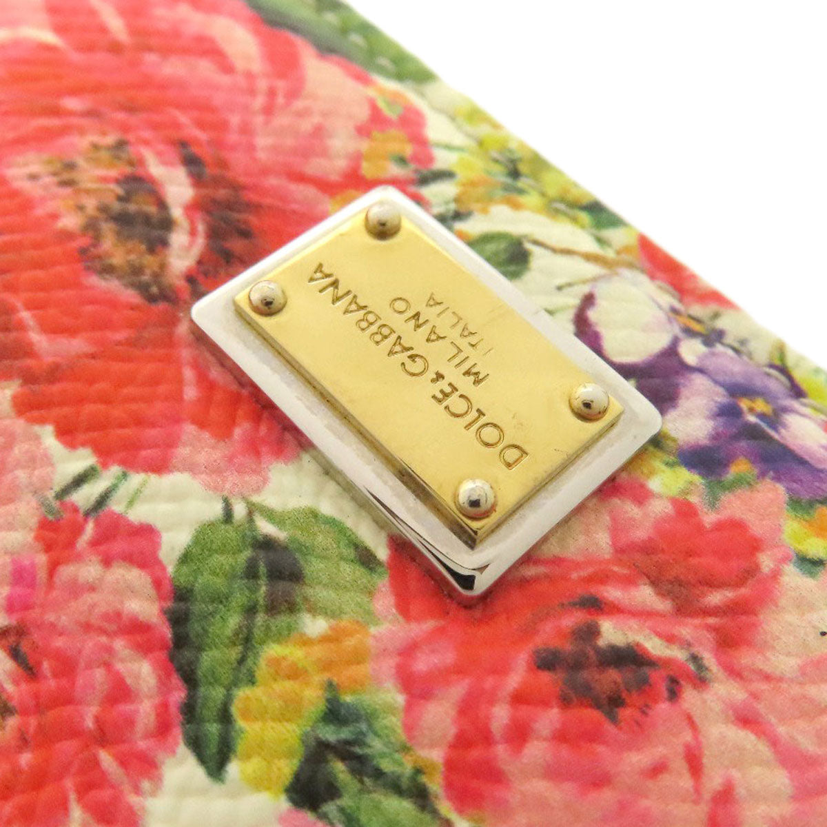 CHRISTIAN DIOR flour Card Case Leather Ladies [Used]