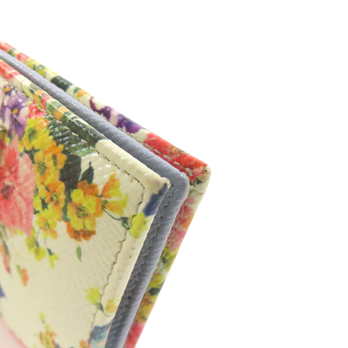 CHRISTIAN DIOR flour Card Case Leather Ladies [Used]