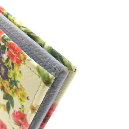 CHRISTIAN DIOR flour Card Case Leather Ladies [Used]