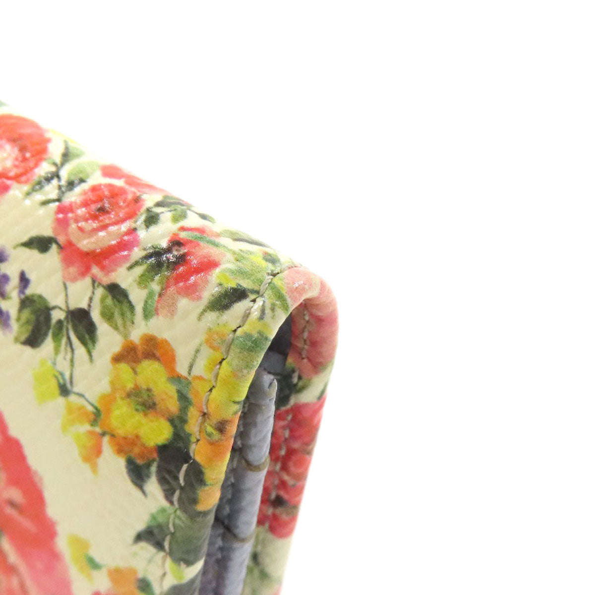 CHRISTIAN DIOR flour Card Case Leather Ladies [Used]