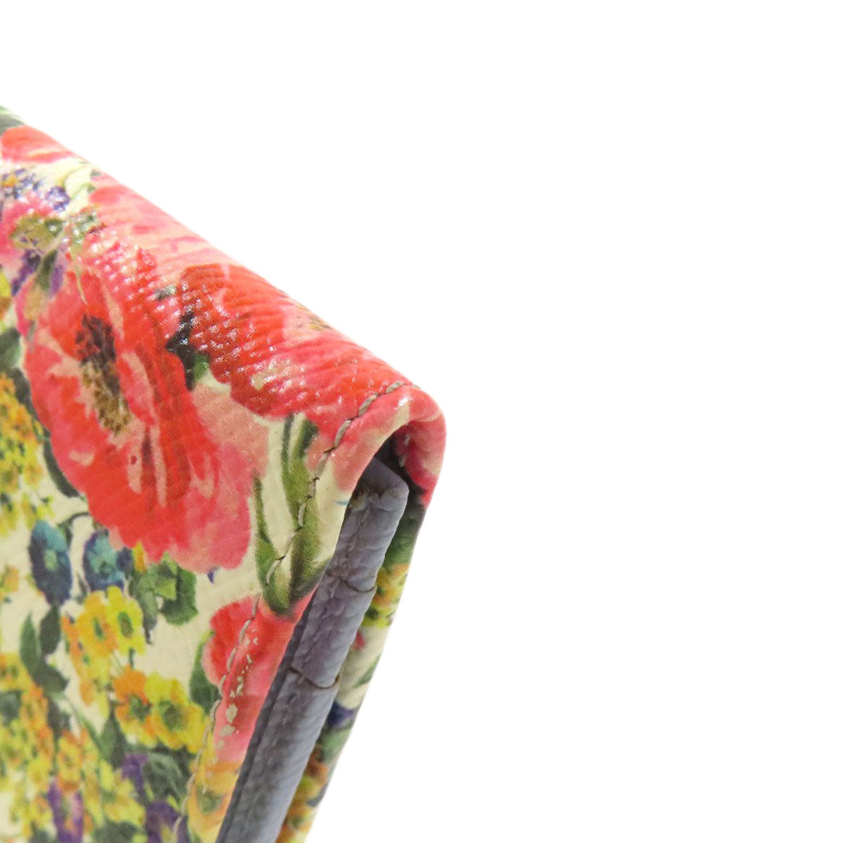 CHRISTIAN DIOR flour Card Case Leather Ladies [Used]