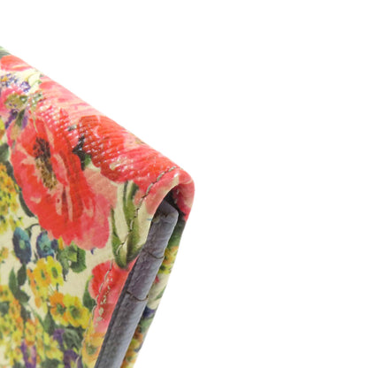 CHRISTIAN DIOR flour Card Case Leather Ladies [Used]