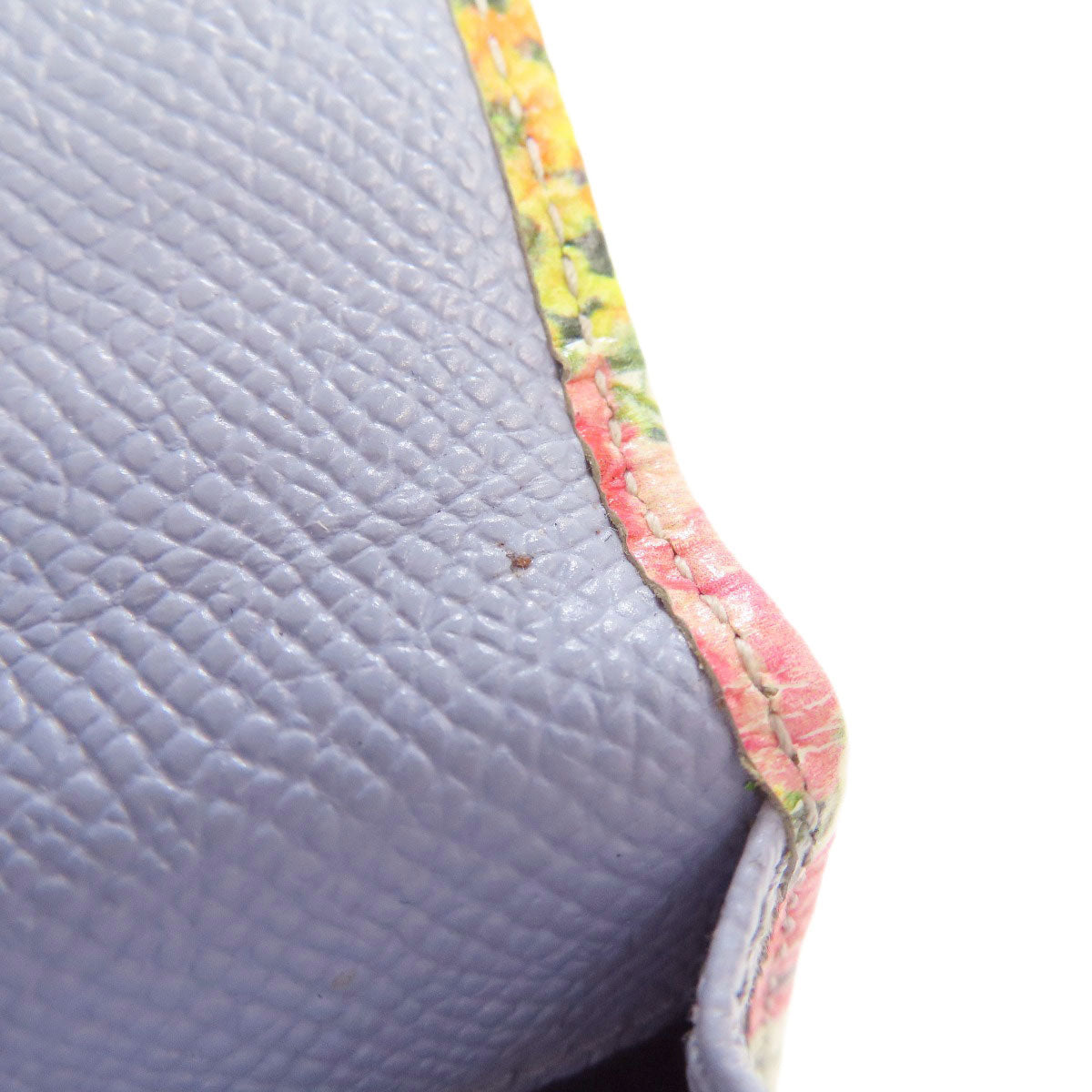 CHRISTIAN DIOR flour Card Case Leather Ladies [Used]