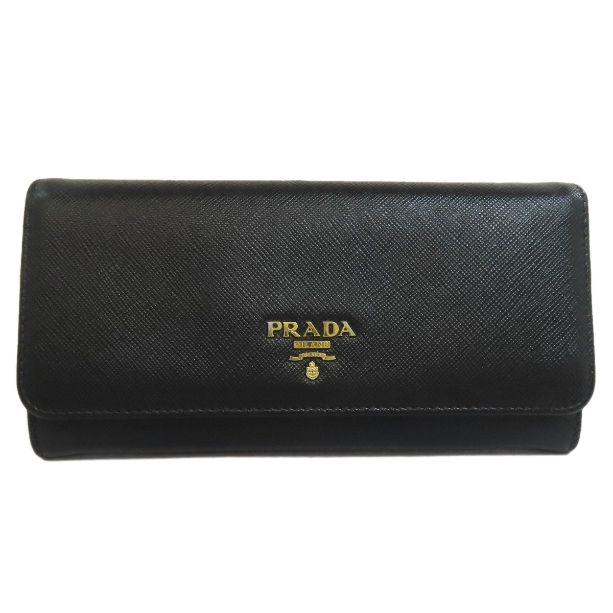 PRADA logo Long wallet (with coin pocket) Safiano Ladies [Used]
