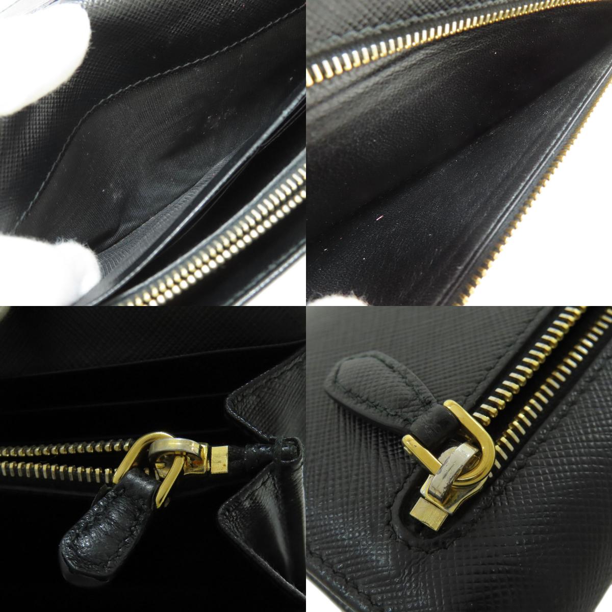 PRADA logo Long wallet (with coin pocket) Safiano Ladies [Used]