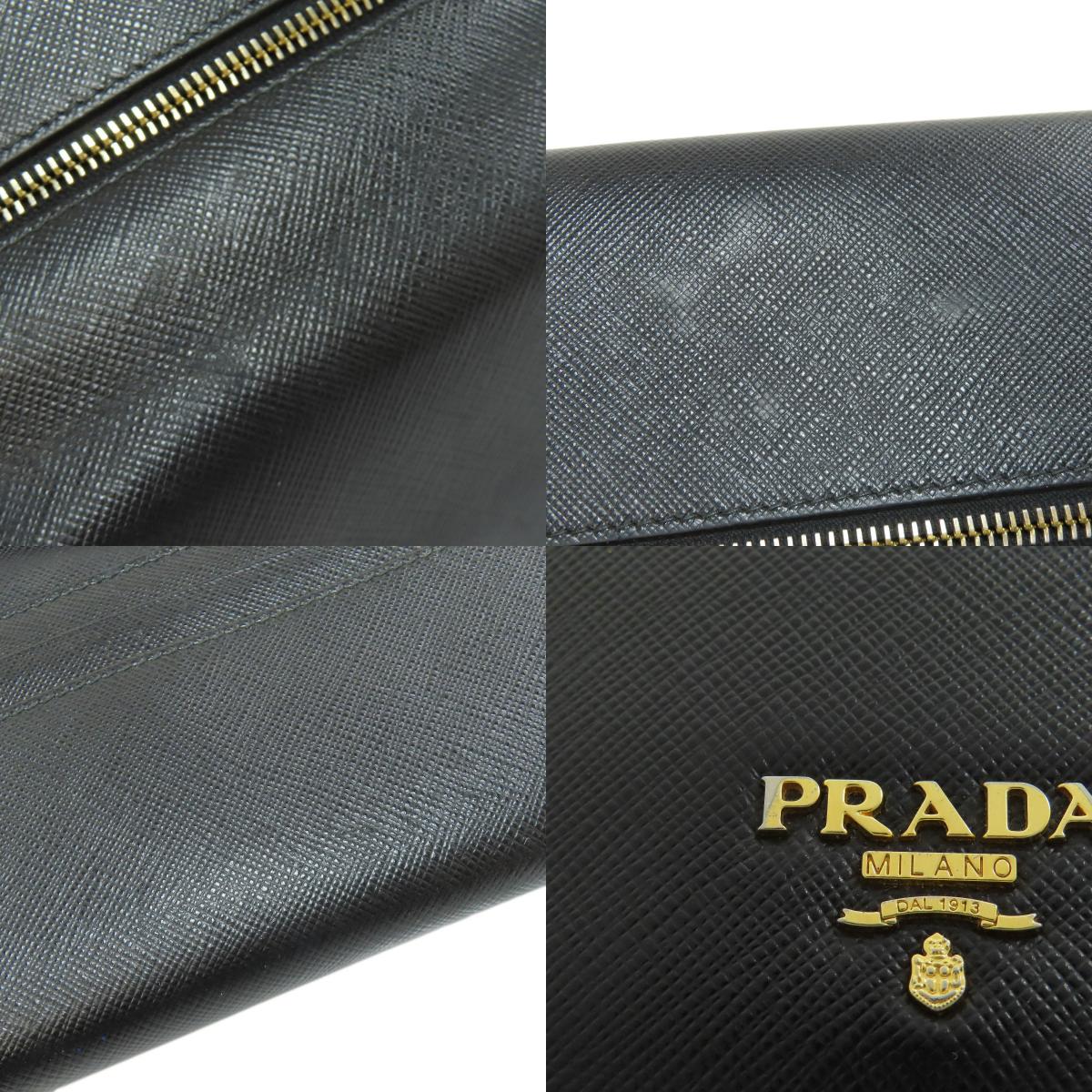 PRADA logo Long wallet (with coin pocket) Safiano Ladies [Used]