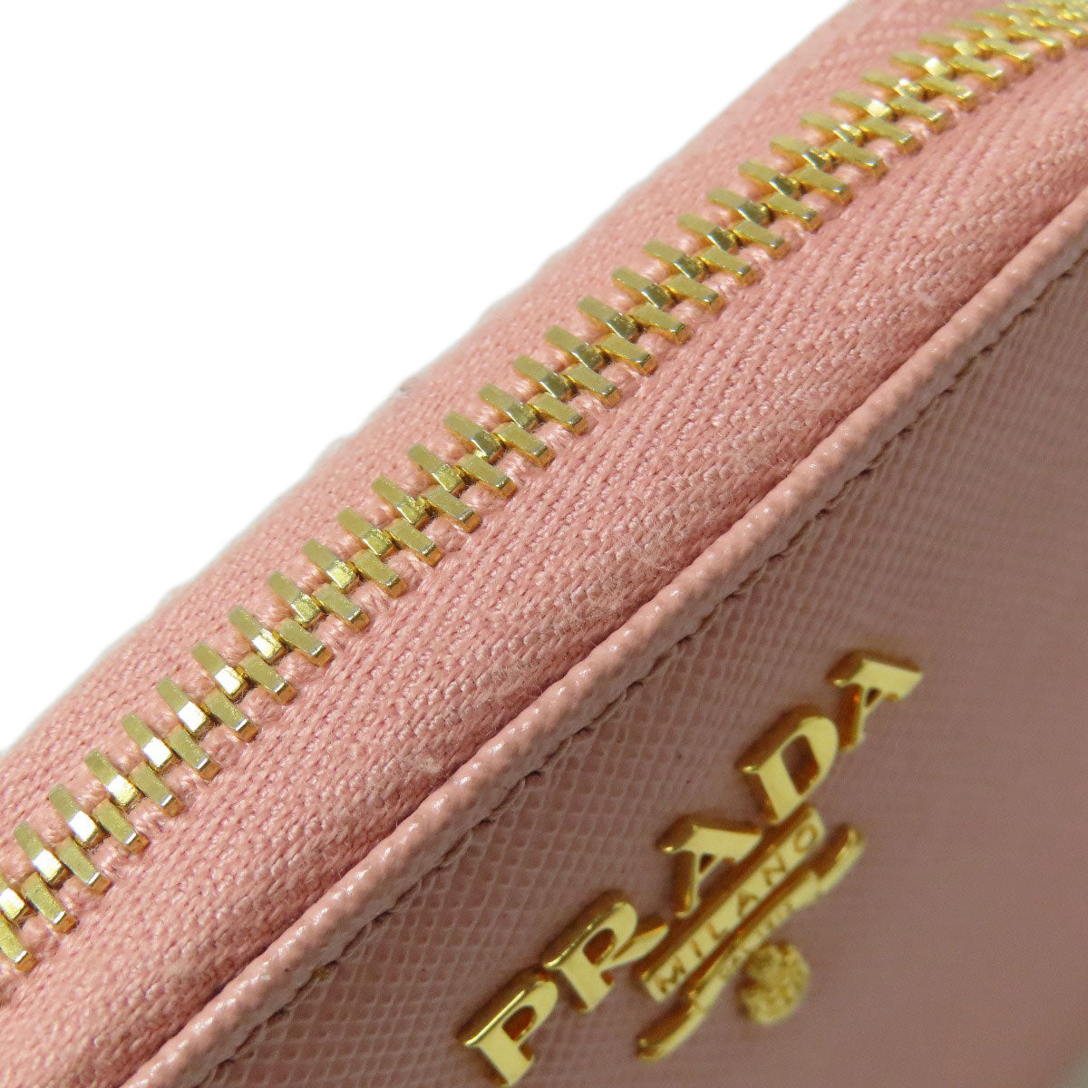 PRADA Saffiano Logo Hardware coin purse Leather Ladies [Used]