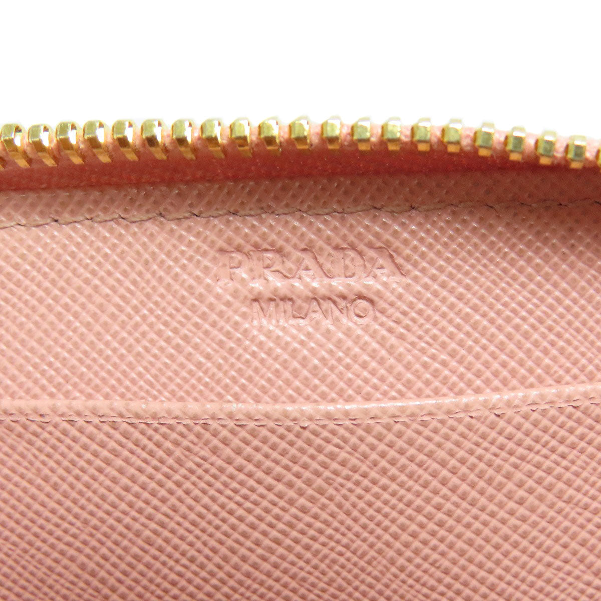 PRADA Saffiano Logo Hardware coin purse Leather Ladies [Used]