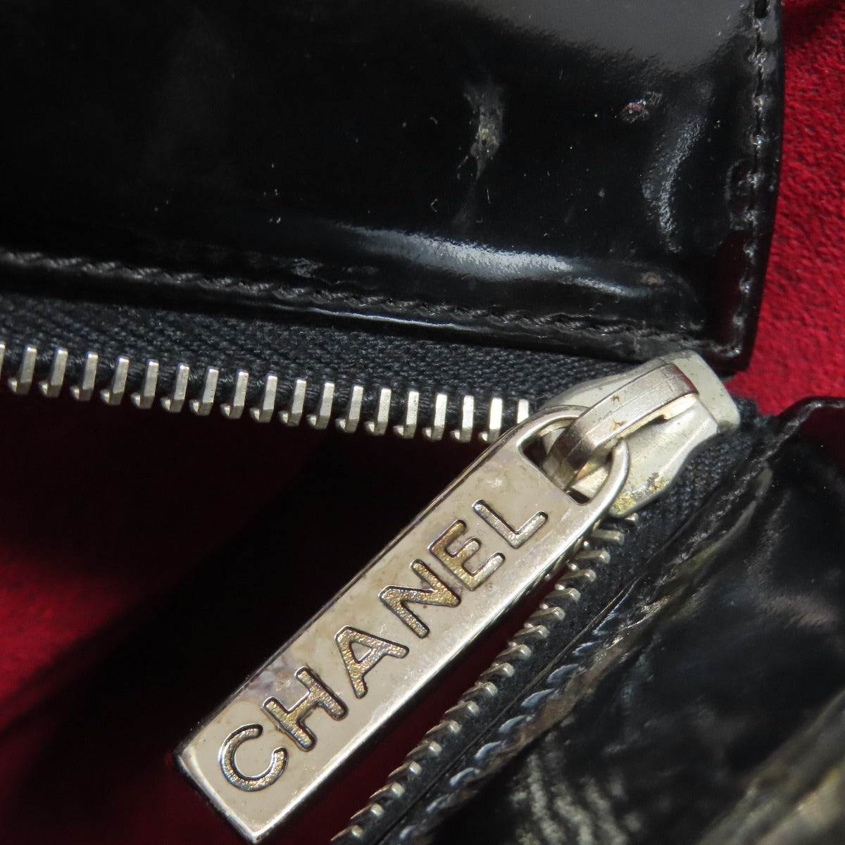 CHANEL Choco Bar SilverHardware Tote Bag Enamel Ladies [Used]