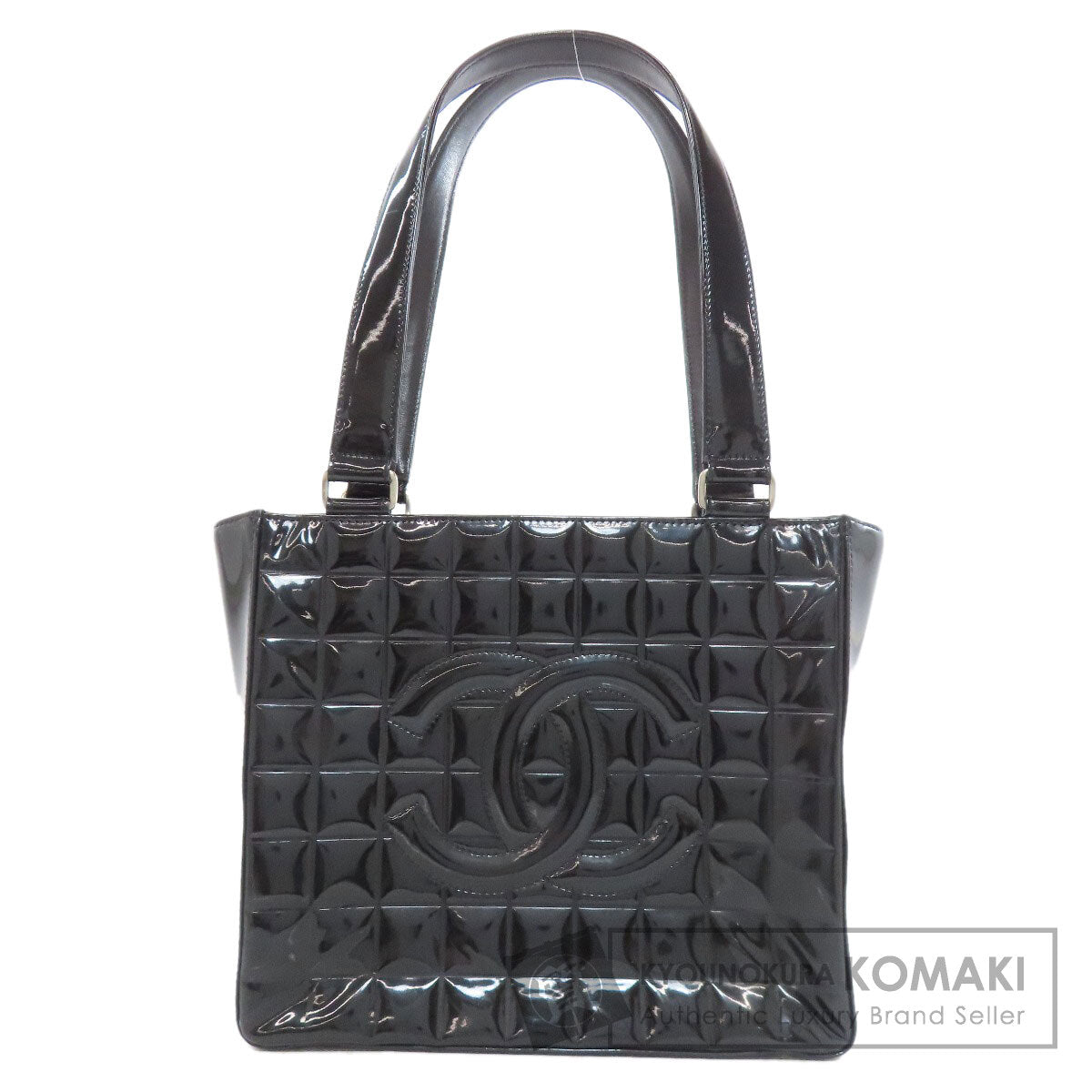 CHANEL Choco Bar SilverHardware Tote Bag Enamel Ladies [Used]