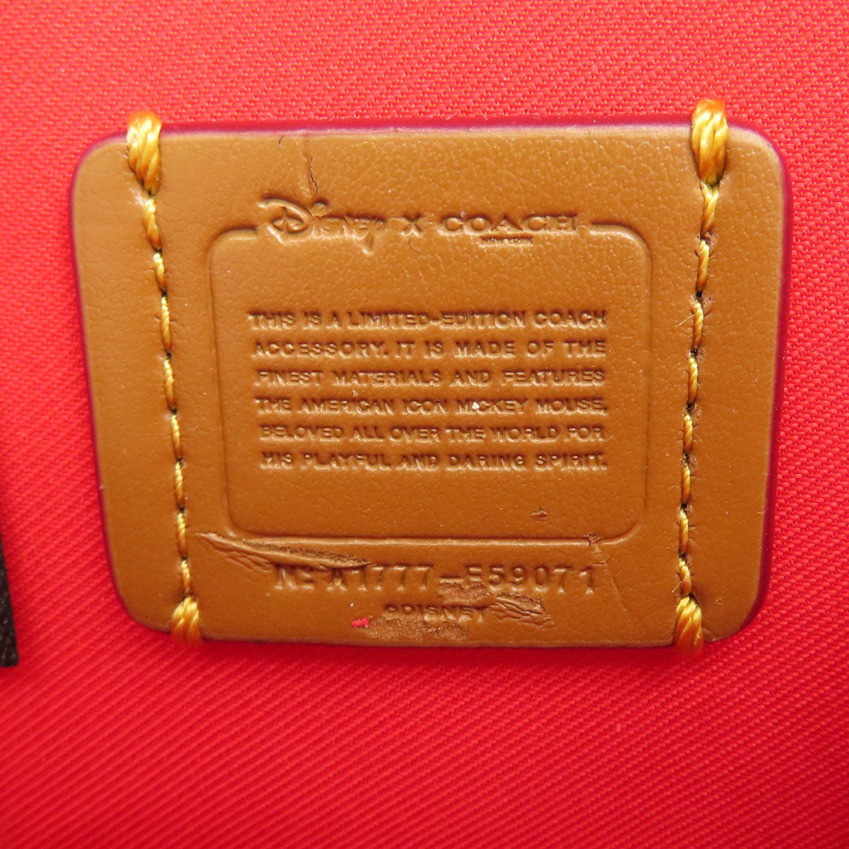 COACH F59071 ディズニーコラボ ミッキー coin purse Leather Ladies [Used]