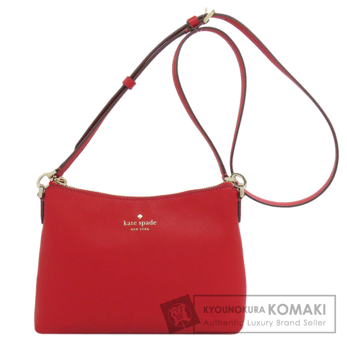 kate spade logo Shoulder Bag Leather Ladies [Used]