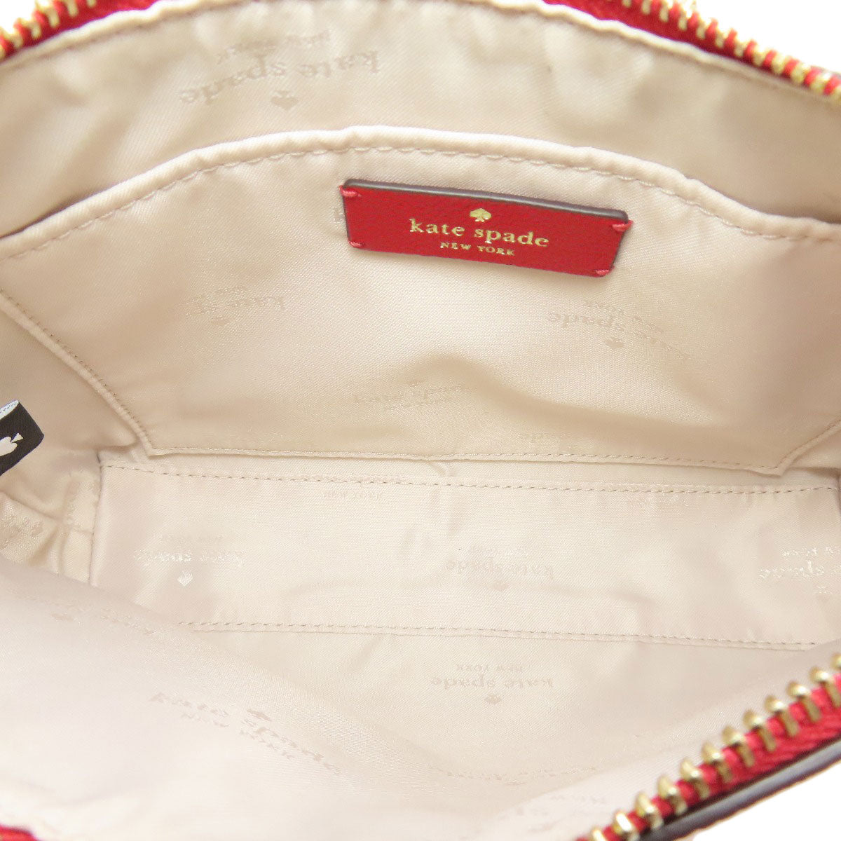 kate spade logo Shoulder Bag Leather Ladies [Used]