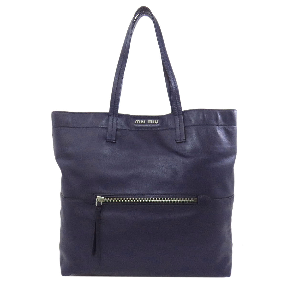 MIUMIU logo Tote Bag Leather Ladies [Used]