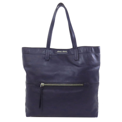 MIUMIU logo Tote Bag Leather Ladies [Used]