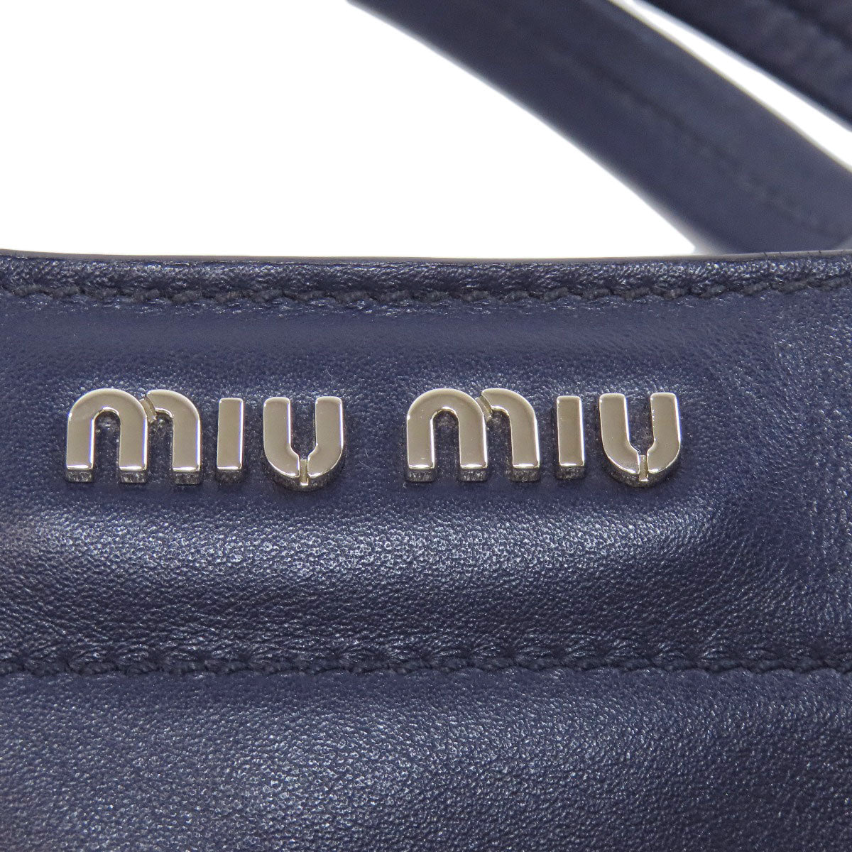 MIUMIU logo Tote Bag Leather Ladies [Used]