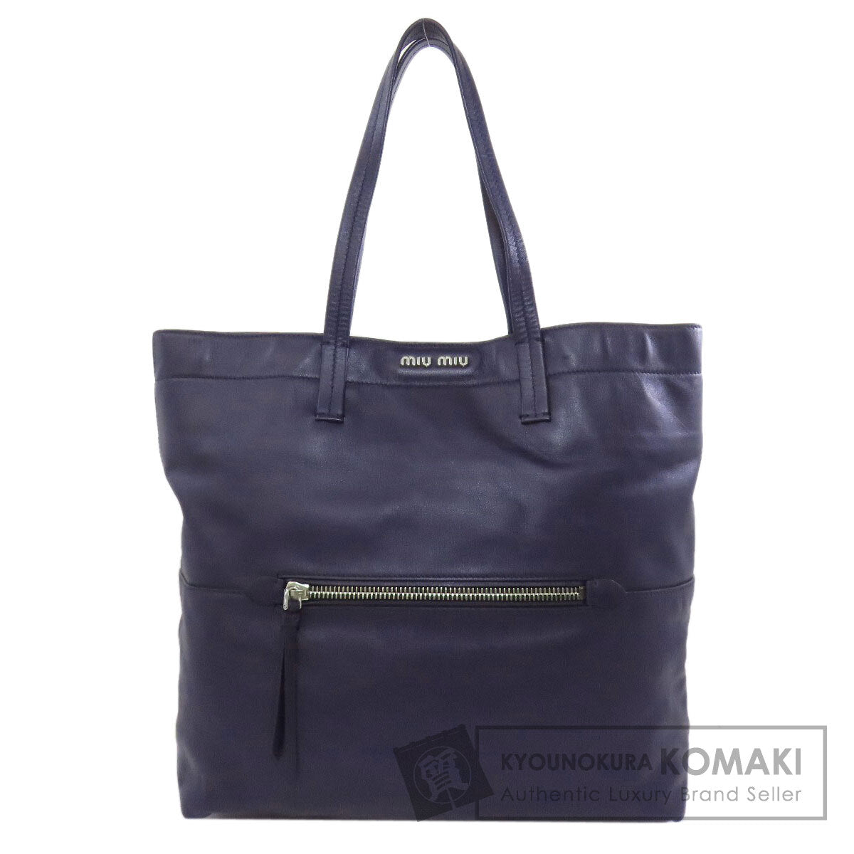 MIUMIU logo Tote Bag Leather Ladies [Used]