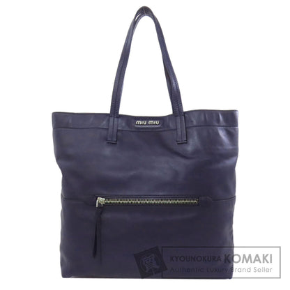 MIUMIU logo Tote Bag Leather Ladies [Used]