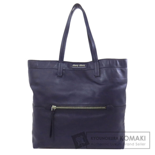 MIUMIU logo Tote Bag Leather Ladies [Used]