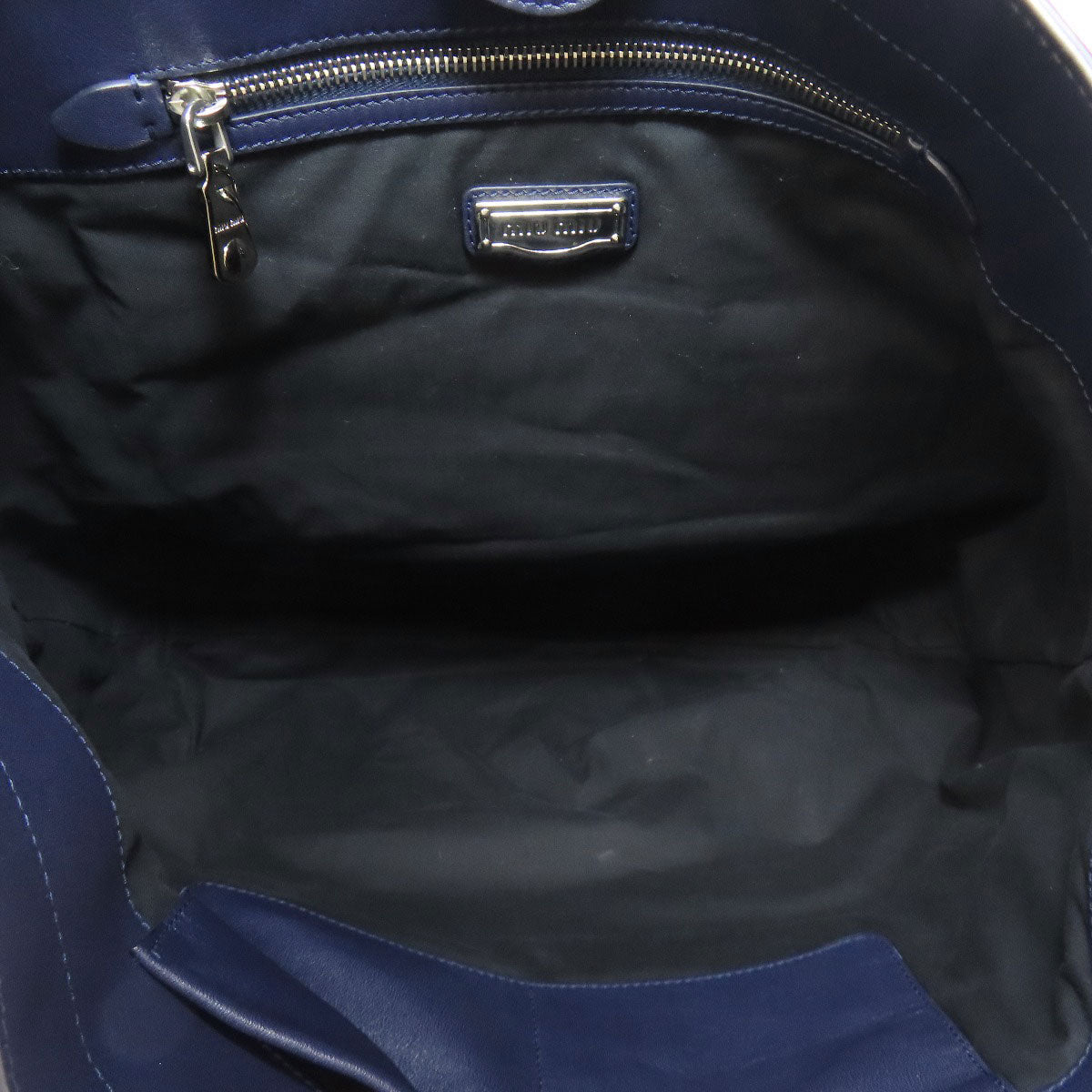 MIUMIU logo Tote Bag Leather Ladies [Used]