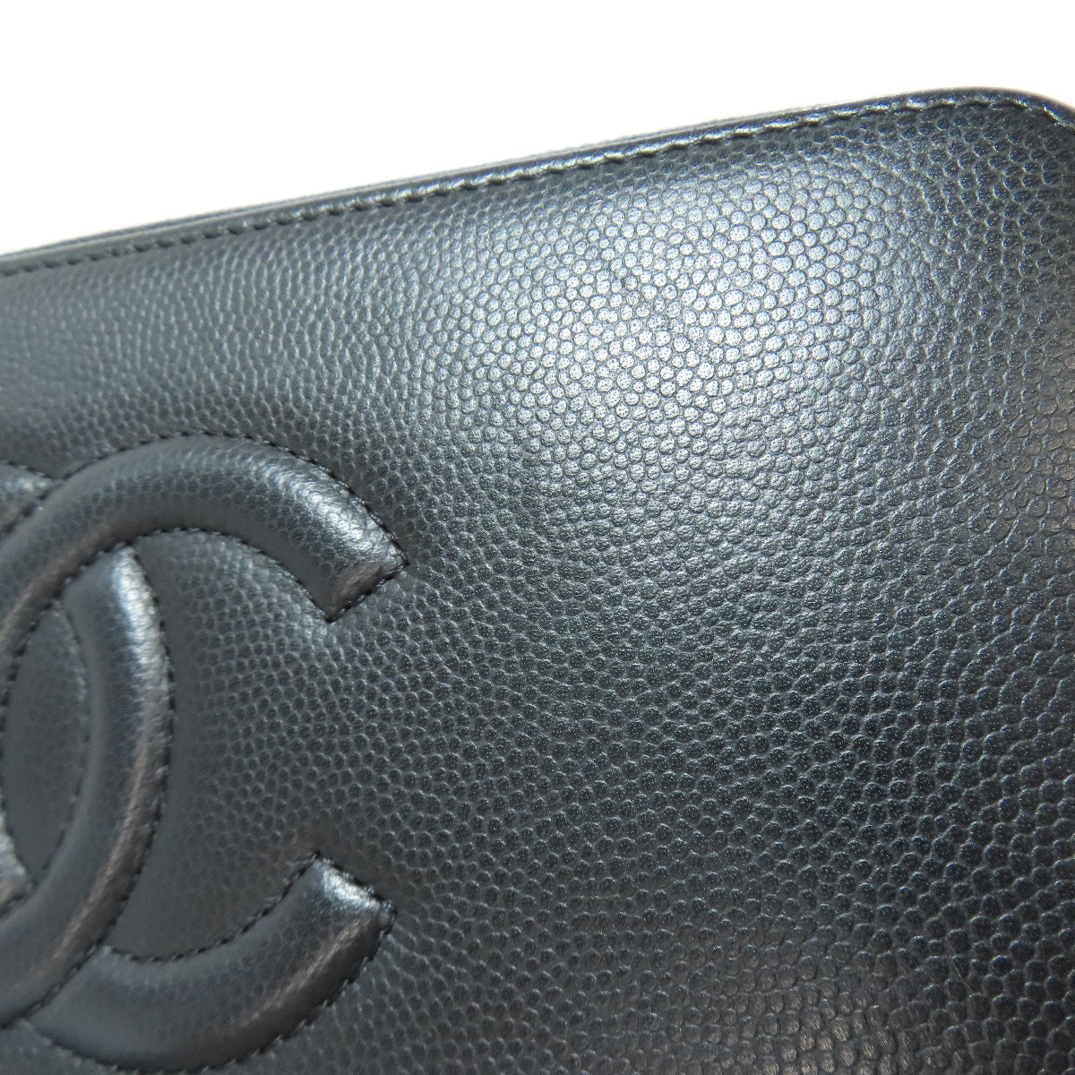 CHANEL COCO Mark SilverHardware Long wallet (with coin pocket) Calf Ladies [Used]