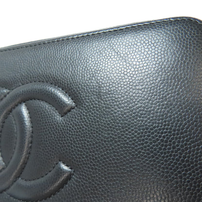 CHANEL COCO Mark SilverHardware Long wallet (with coin pocket) Calf Ladies [Used]