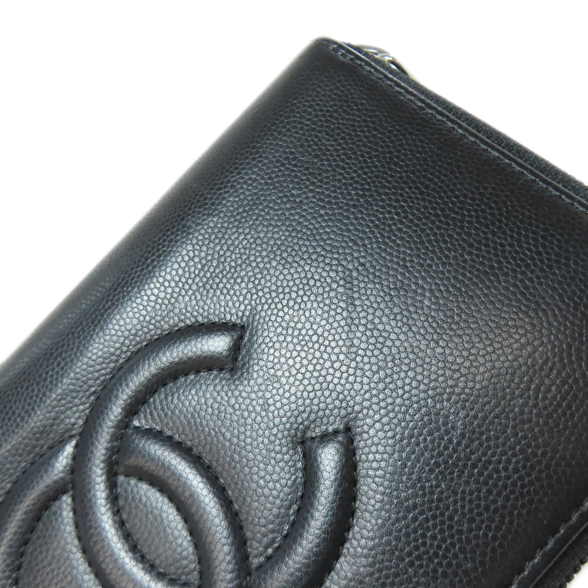 CHANEL COCO Mark SilverHardware Long wallet (with coin pocket) Calf Ladies [Used]