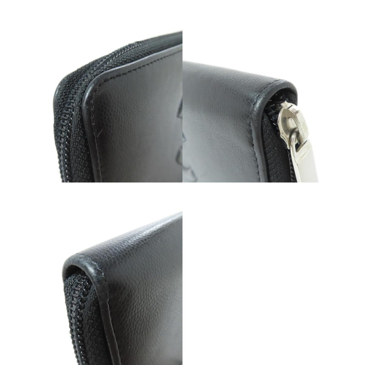 CHANEL COCO Mark SilverHardware Long wallet (with coin pocket) Calf Ladies [Used]