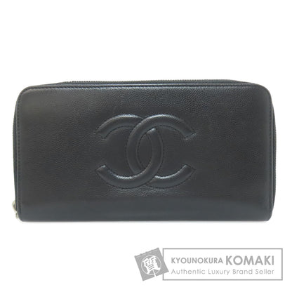 CHANEL COCO Mark SilverHardware Long wallet (with coin pocket) Calf Ladies [Used]