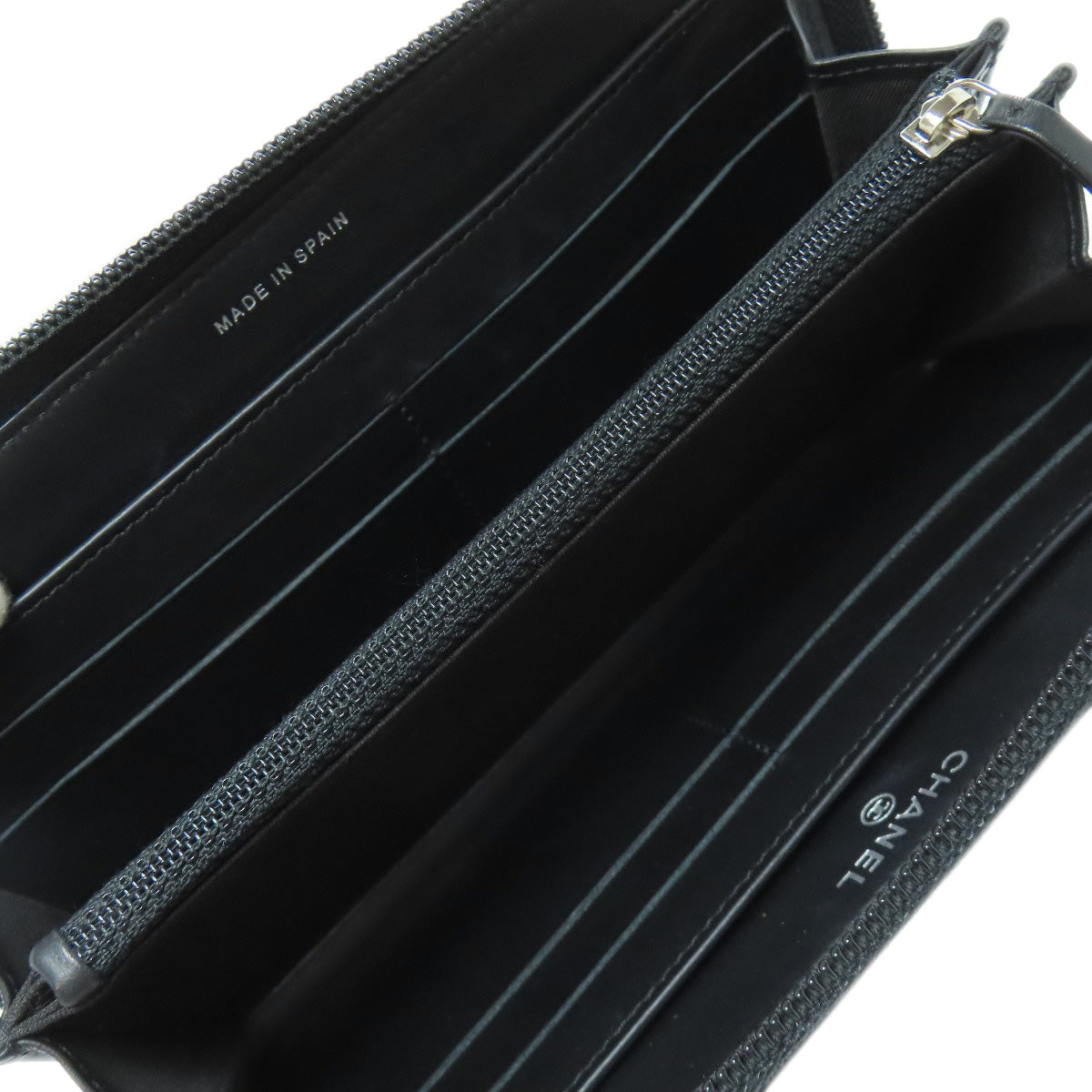 CHANEL COCO Mark SilverHardware Long wallet (with coin pocket) Calf Ladies [Used]