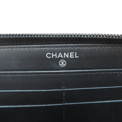 CHANEL COCO Mark SilverHardware Long wallet (with coin pocket) Calf Ladies [Used]